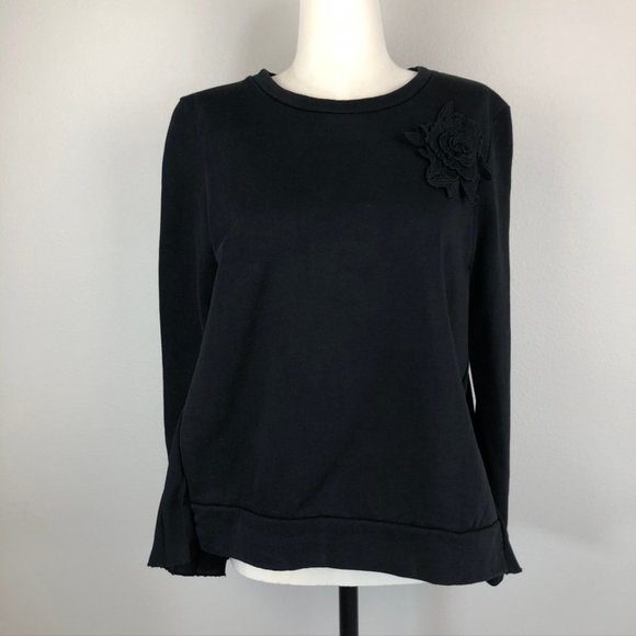 Lumina Italy Black Sweatshirt with Pleated Back - Picture 4 of 8